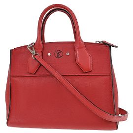 Borsa City Steamer in pelle PM Louis Vuitton Rosso