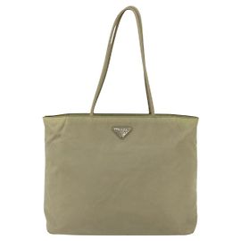 Prada Vintage Zip Tote Tessuto Medium Cream