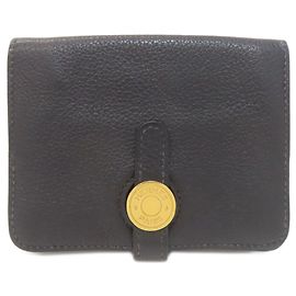 Monedero de cuero Togo Dogon de Hermès Negro