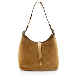 Chloé Marcie Petit Hobo en Suède Marron Beige