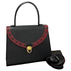 Sac 2way en cuir avec découpes Yves Saint Laurent Noir Rouge