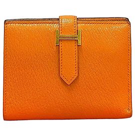Hermès Hermes Béarn Chevre Wallet Orange