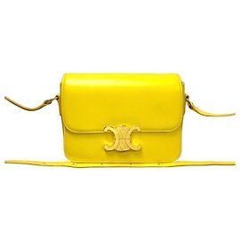 Céline Bolsa de ombro em couro de bezerro Teen Triomphe da CELINE Amarelo