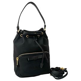 Bolsa 2 em 1 em lona e couro Prada Duet Preto
