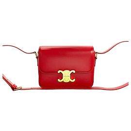 Céline Bolsa de ombro de couro Teen Triomphe da CELINE Vermelho