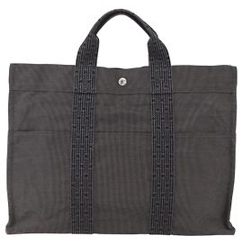 Sac Fourre-tout Herline en toile Hermès Marron