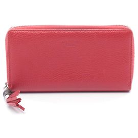 Gucci Bamboo Round Long Wallet in Red Red