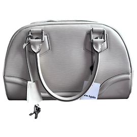 Louis Vuitton Montaigne PM Bowling Leder Handtasche Weiß