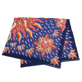 Sciarpa Pareo Muffler Grande Gloria Soli di Hermès Blu Multicolore Arancione