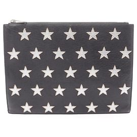 Clutch in pelle nera e argento Yves Saint Laurent Nero Argento