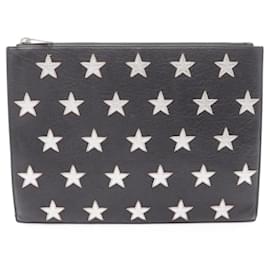 Pochette en cuir noir et argent Yves Saint Laurent Noir Argenté