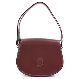 Bolsa de ombro Cartier Must Line em couro bordeaux Bordeaux