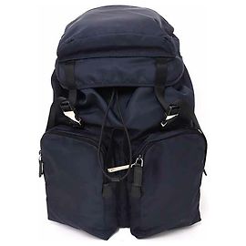 Prada Navy Nylon and Saffiano Leather Backpack Navy blue