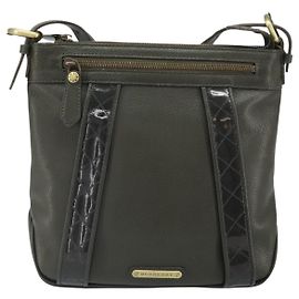 Burberry Vintage Shoulder Bag Leather Khaki