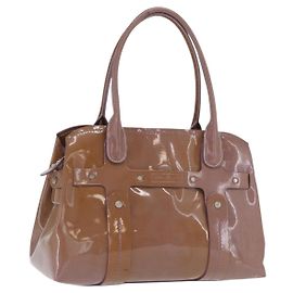 Sac à main Salvatore Ferragamo en cuir verni violet argent Auth BA10471 Argenté Violet