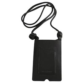 Yves Salomon Black leather clutch Black