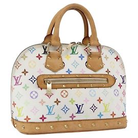 LOUIS VUITTON Monogramm Multicolor Alma Handtasche Weiß M92647 LV Auth BA10658 Weiß