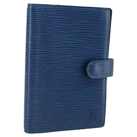 LOUIS VUITTON Epi Agenda PM Day Planner Cover Blue R20055 LV Auth ti3777 Blue