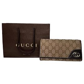 Vintage Gucci Marmont Monogram Wallet beige brown Beige