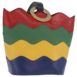 Céline Sac à épaule CELINE Circle en cuir multicolore doré Auth 170678 Multicolore Doré