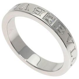 Bulgari Bvlgari Double Logo Diamond Ring in 18K White Gold Other
