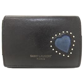 Portefeuille Bifold Cœur Yves Saint Laurent Noir Bleu