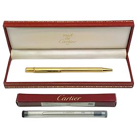 Cartier Must II de Godron Ballpoint Pen Golden