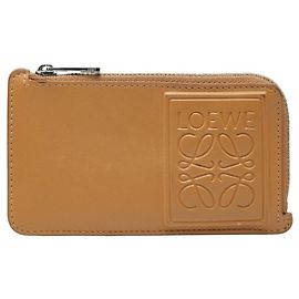 Loewe Anagram Card Case in Beige Camel Leather Beige Camel