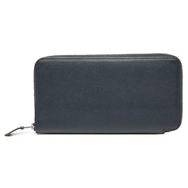 Hermès Azap Long Silk-in Round Zip Wallet Blue Navy blue
