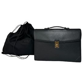 Maletín de cuero Loewe Madrid vintage negro Negro