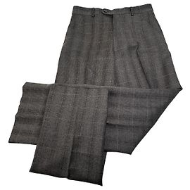 Vintage Dior Checked Wool Pants Anthracite Dark grey