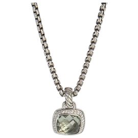 Pendente Albion in argento sterling con prasiolite e diamante David Yurman Altro