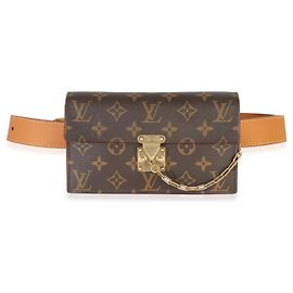Pochete de cinto S Lock em lona Monogram Louis Vuitton Marrom