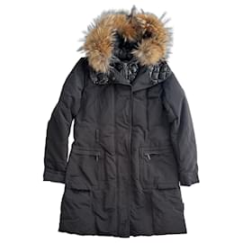 Moncler long down jacket black Black