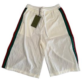 White Gucci shorts with side stripe White Red Green