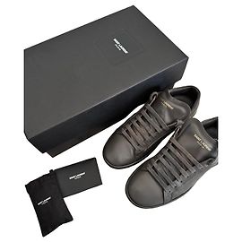 Baskets Saint Laurent en Cuir Gris Gris