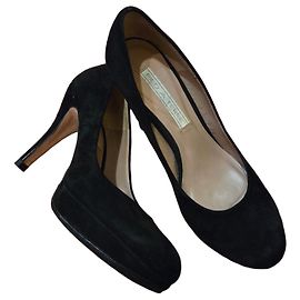 Pied à Terre Chaussures à talons en daim noir Noir