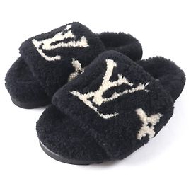 Sandali Mouton della linea Paseo Louis Vuitton Nero Beige