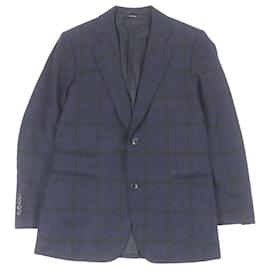 Hermès Chaqueta de cachemira a cuadros Hermes Azul Azul marino