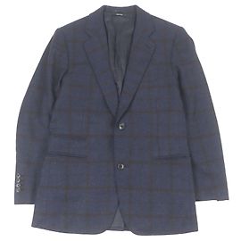 Hermès Giacca in cashmere a quadri Hermes Blu Blu navy