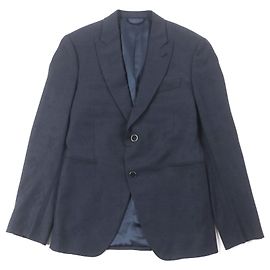Louis Vuitton LV&Flower Monogram Polyester Wool Tailored Jacket Blue Navy blue