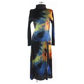 Issey Miyake PLEATS PLEASE Two-piece Set Top Long Skirt Black Multiple colors