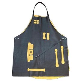 Tablier en cuir petit H Hermès noir et jaune Noir Jaune