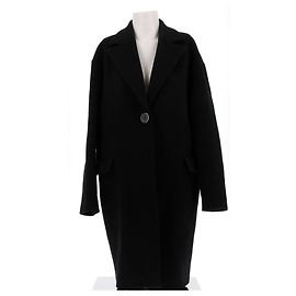 Cacharel Mid-length black coat in wool and cashmere Black