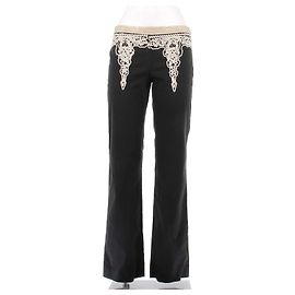 Roberto Cavalli Pantaloni neri con dettagli bianchi in cotone Nero