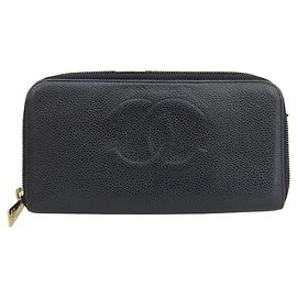 Chanel No. 9 Coco Mark Long Wallet Black