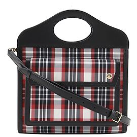 Bolsa de mão mini xadrez preto Burberry Preto