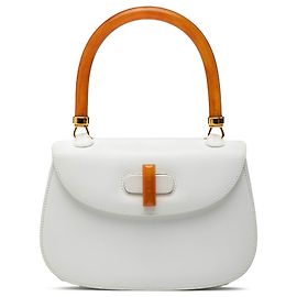 Gucci Branco Couro de Bezerro Bakelite Noite Branco