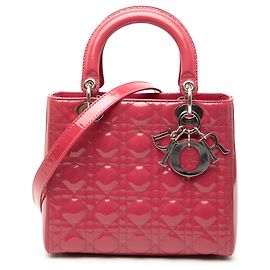Dior Rose Moyen Cannage Patente Lady Dior Rose