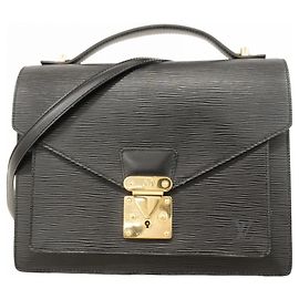 Borsa Louis Vuitton Epi Monceau 28 M52122 Nero Nero